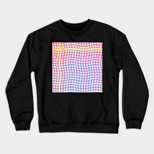 Wavy Plaid Rainbow on Pale Yellow Repeat 5748 Crewneck Sweatshirt